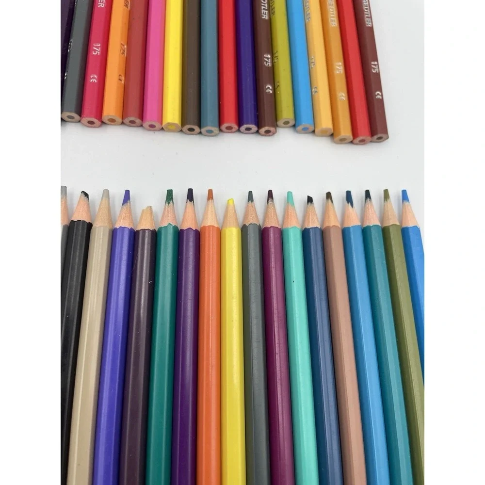 Lot Of 71 Staedtler Colored Pencils W/ Pen & Gear Double Decker Plastic Case Art - Picture 4 of 9